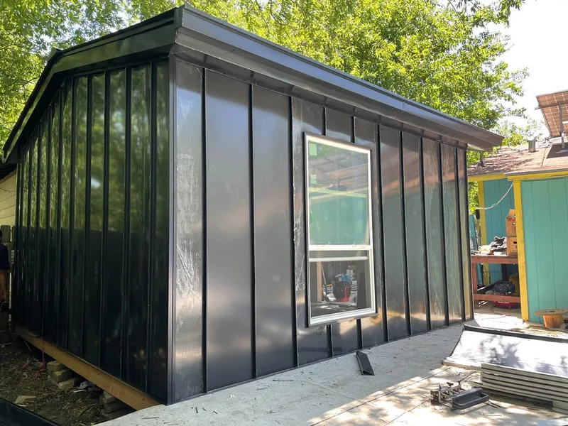 Black standing seam metal wall panels for Metal Roof Installation in Corona